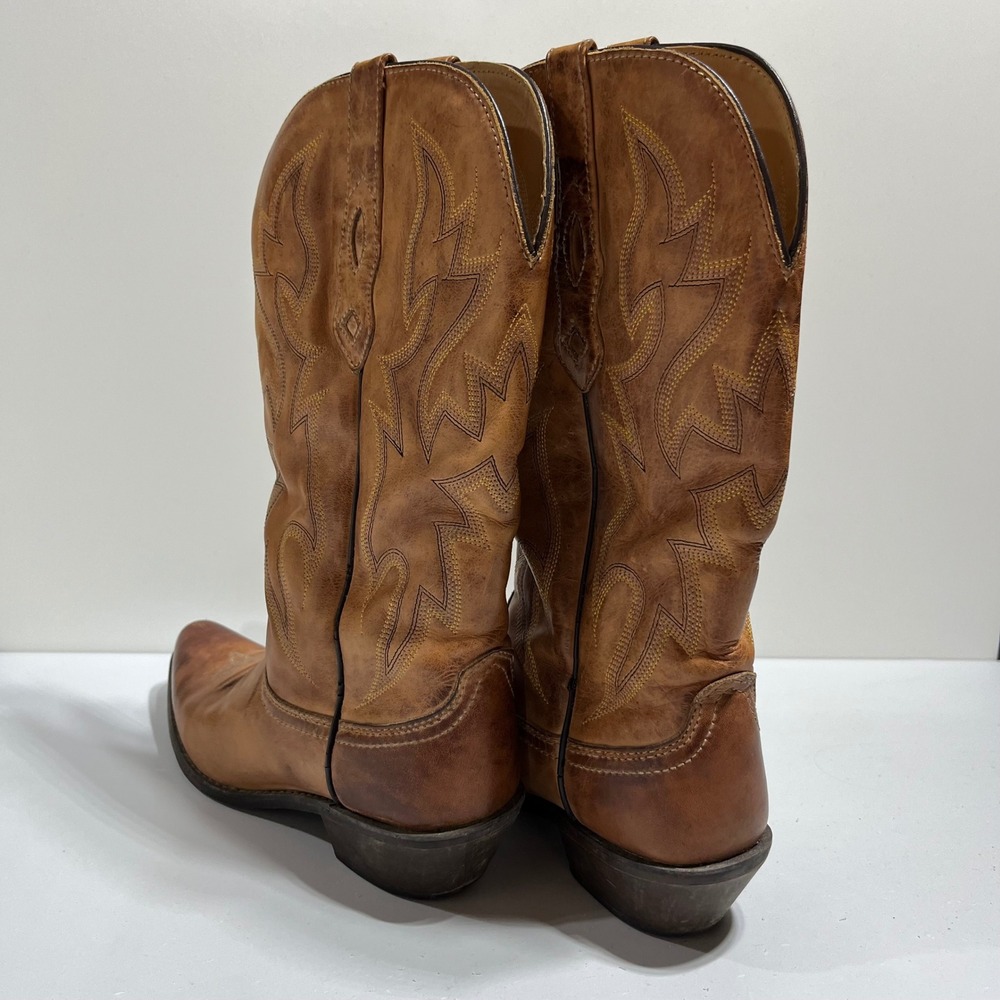 Nocona Leather Western Cowboy Boots Pointed Toe Women 7.5B Cowgirl Country Rodeo - Picture 4 of 11